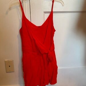 Elegant Red Women's Romper
